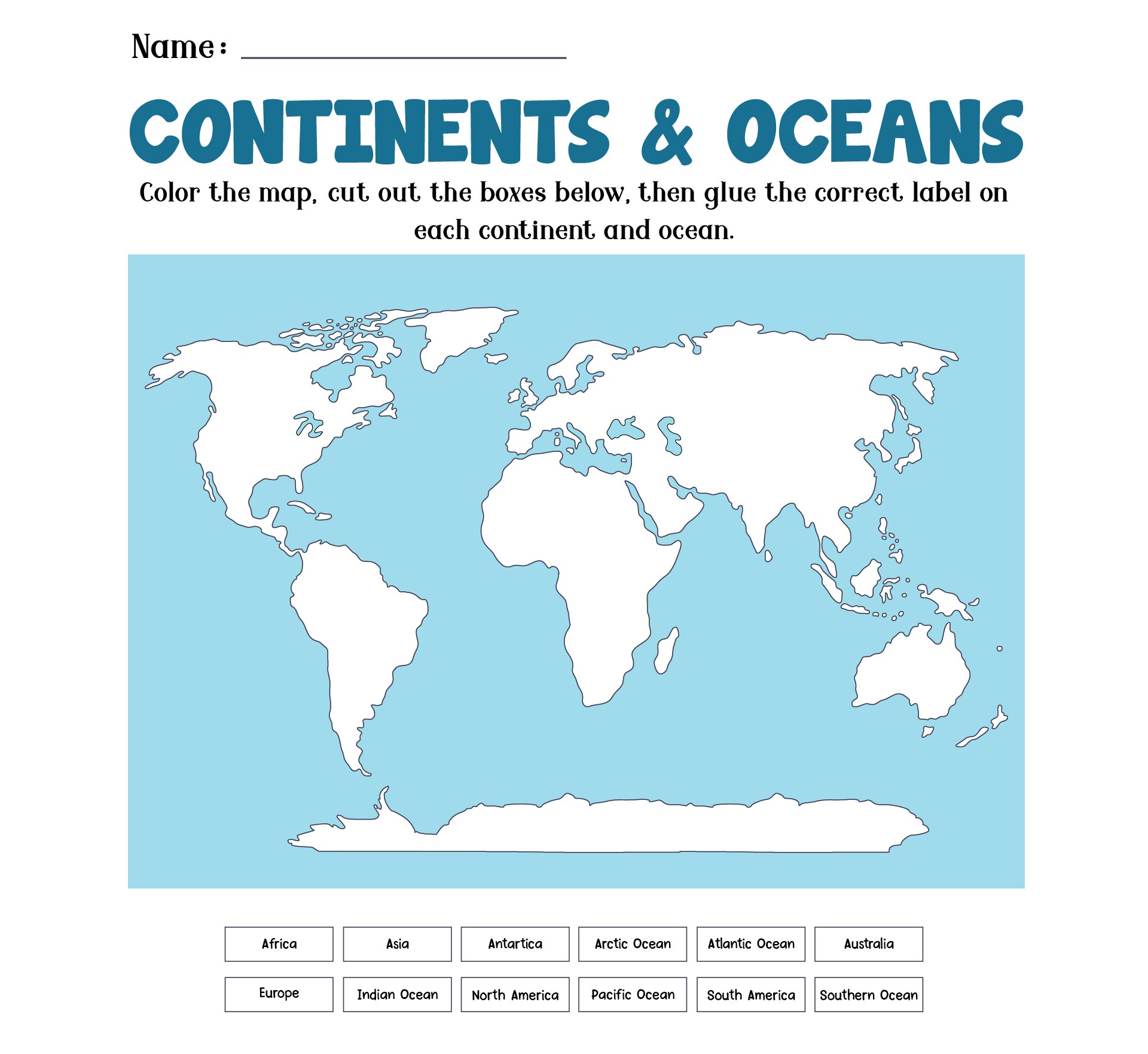 5 Best Images of World Map Printable Worksheet World Map