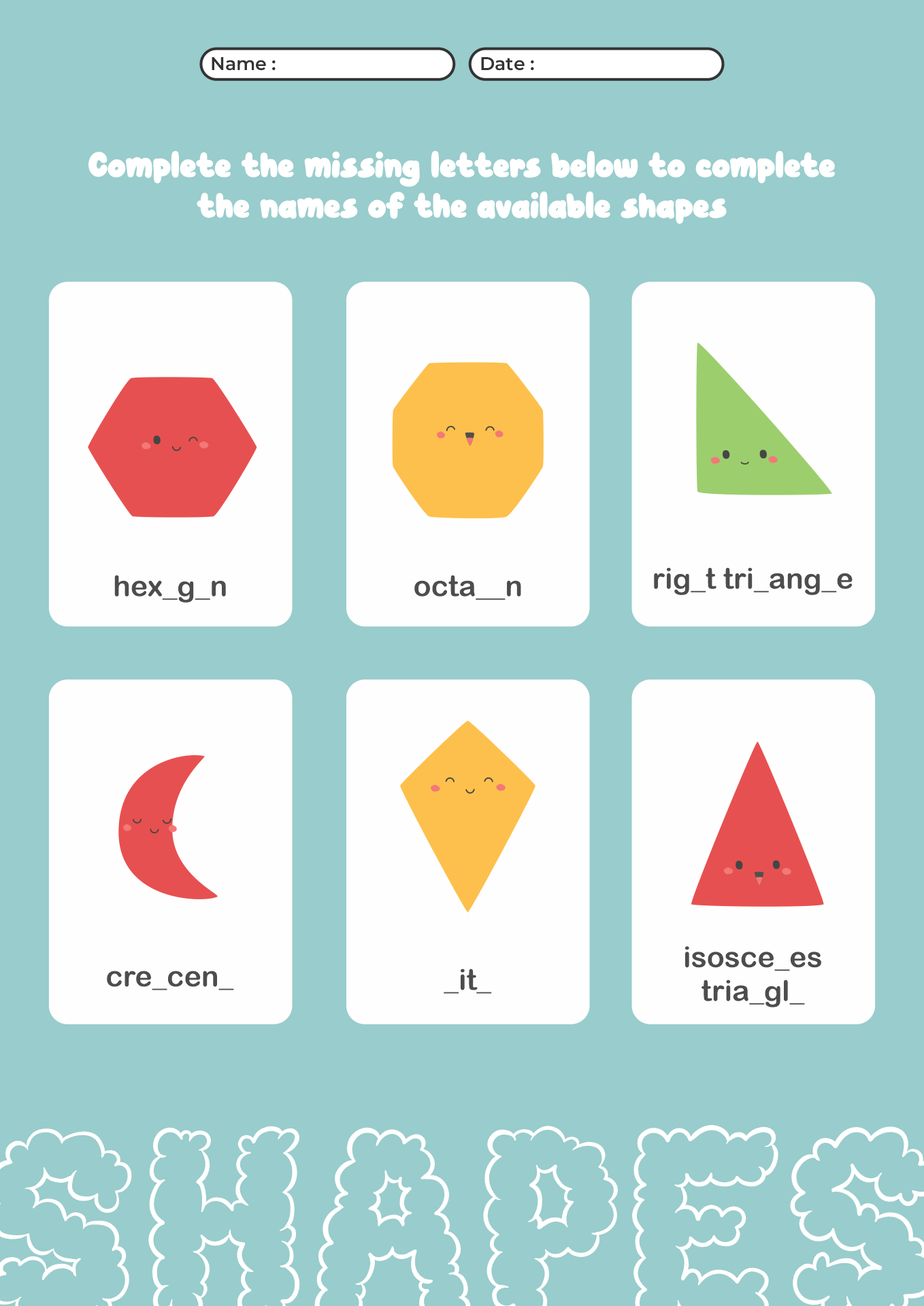 5 Best Images of Printable Shapes Chart Preschool Shapes