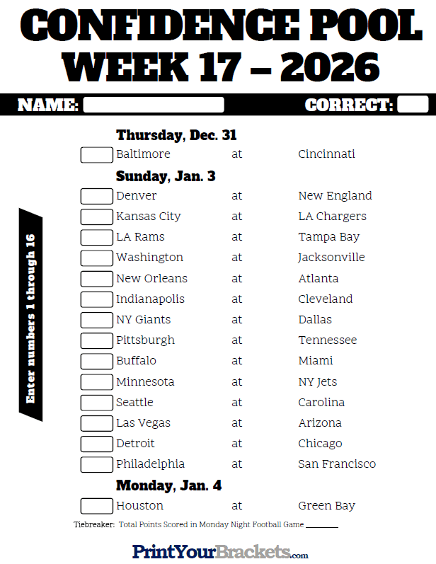 Nfl Pick Em Week 2 Printable Printable Templates(06)
