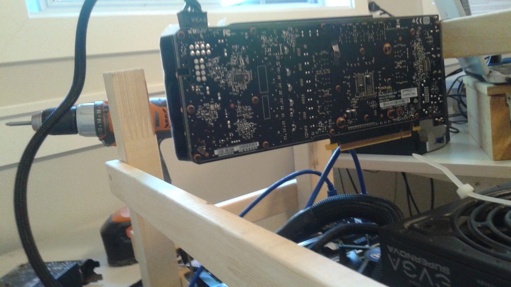 Build a 6 mining rig frame with wood and screws (and a