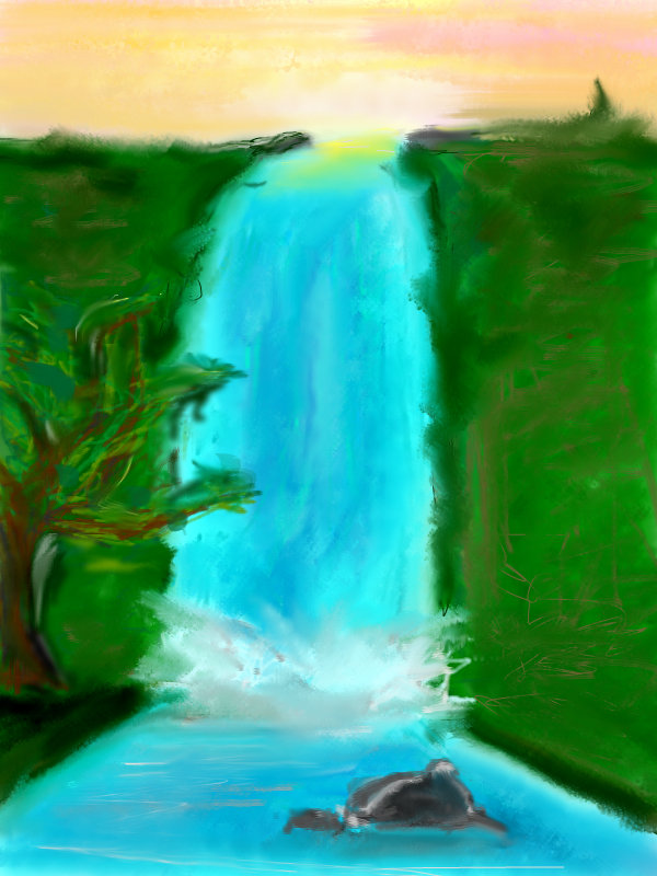 Waterfall ← an abstract Speedpaint drawing by Allyanaraniel Queeky draw & paint