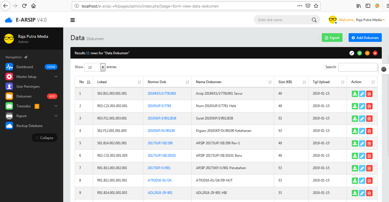 Download Program Aplikasi Arsip Dokumen Kantor E ARSIP V4