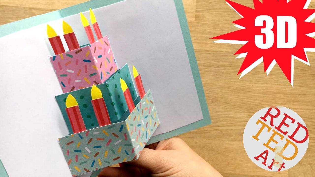 Easy Pop Up Birthday Card DIY Red Ted Art's Blog