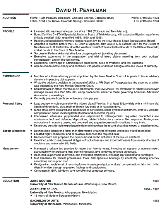 Principal Attorney Resume Example