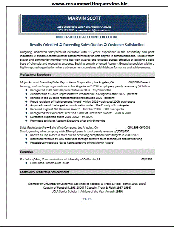 Executive Cv Writing Services 10 Best Sales Executive