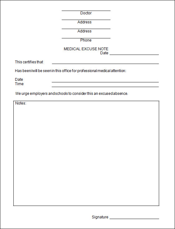 Doctors Note Template 21+ Download Free Documents in PDF , Word , Excel