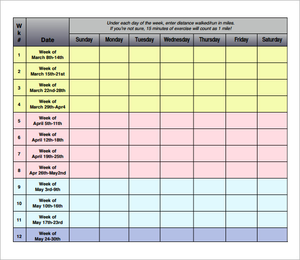 Exercise Log Template 8+ Free Pdf , Doc Download