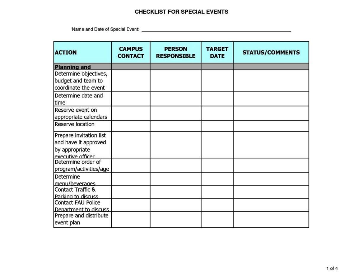 Free Event Planning Checklist Template Excel SampleTemplatess SampleTemplatess