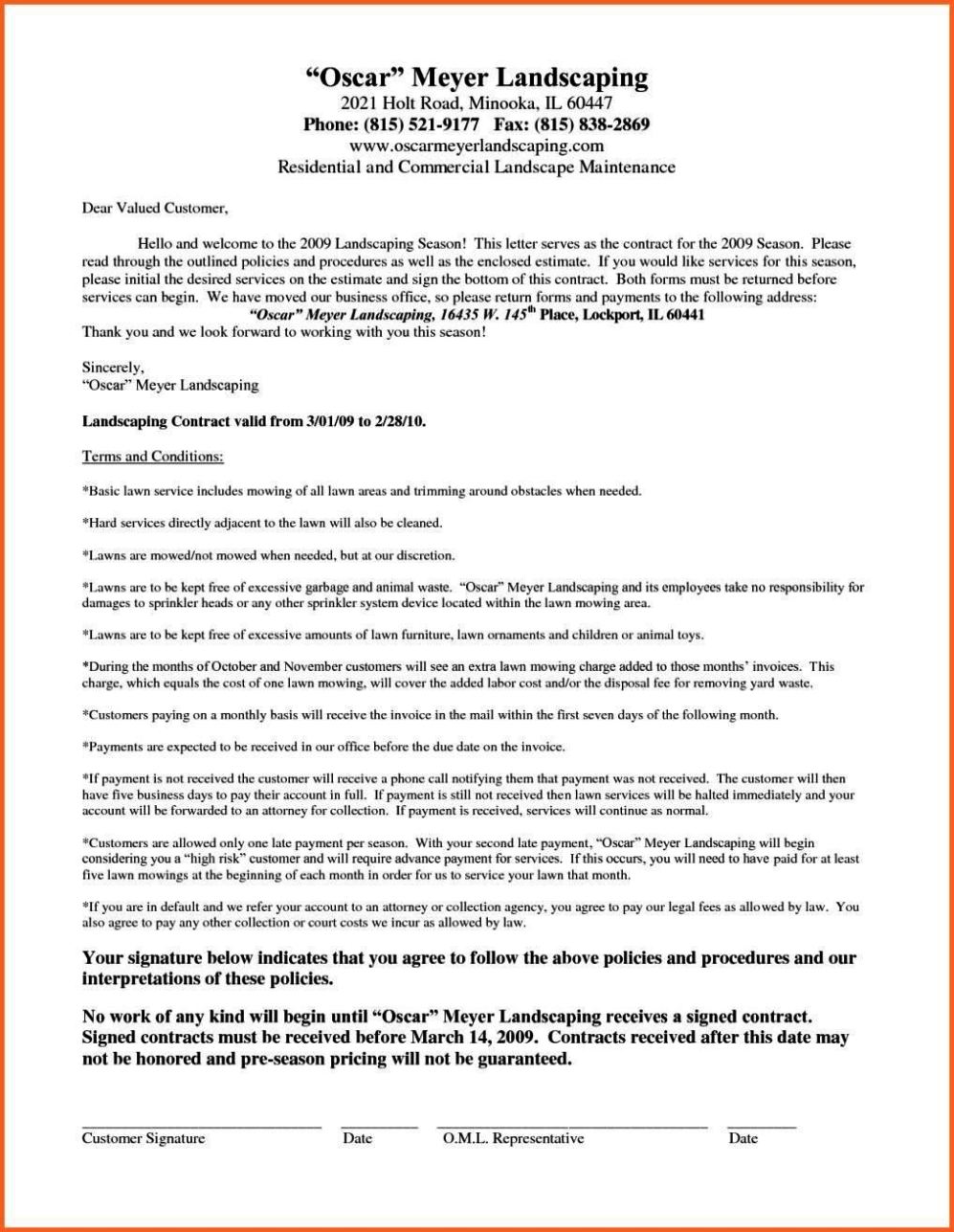 Lawn Mowing Contract Template SampleTemplatess SampleTemplatess