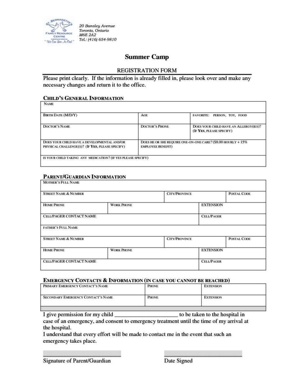 Program Registration Form Template SampleTemplatess SampleTemplatess