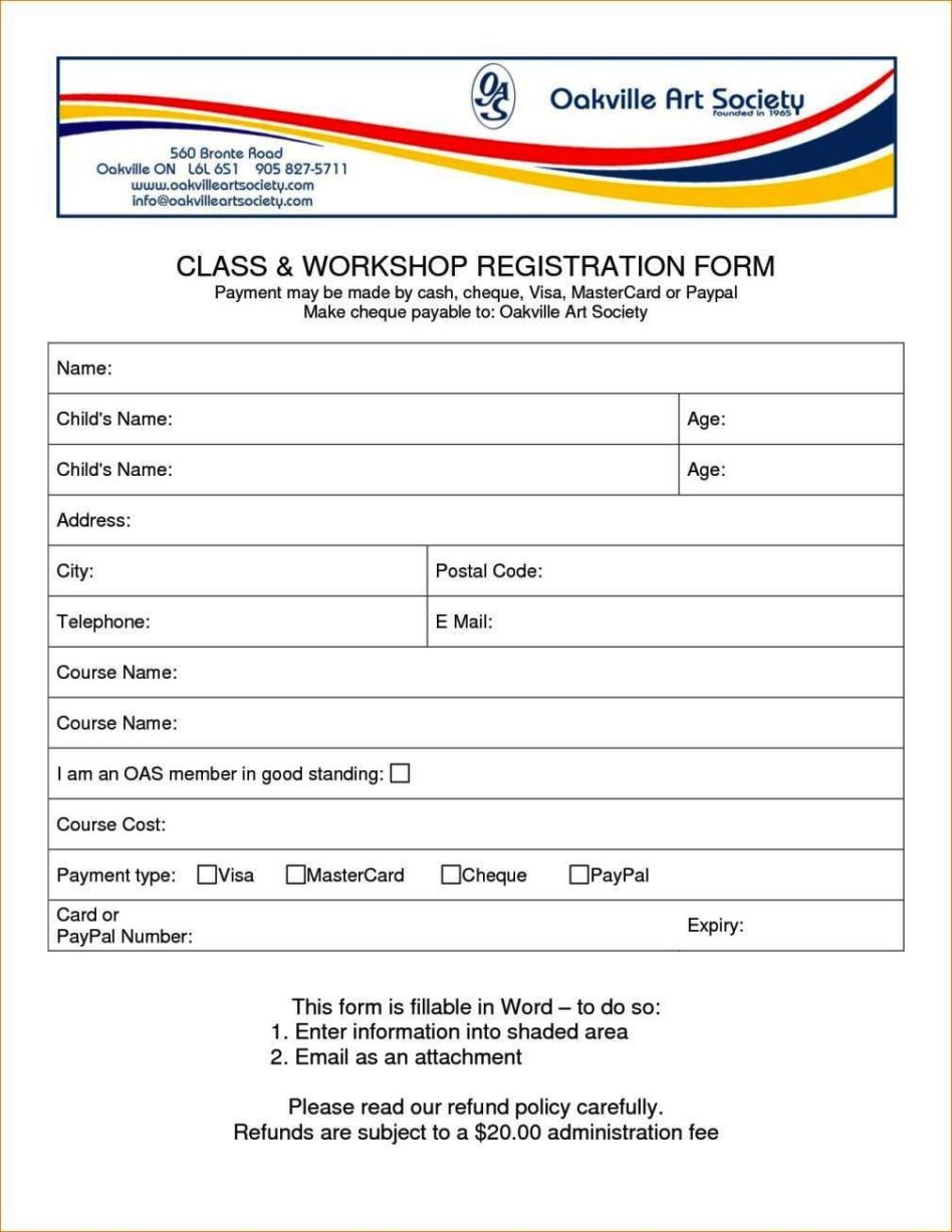 Registration Form Template Excel SampleTemplatess SampleTemplatess