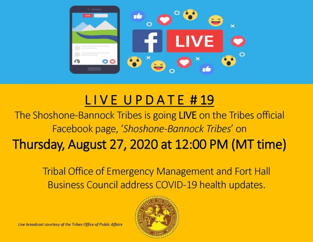 Facebook Live for COVID19 Updates ShoshoneBannock Tribes