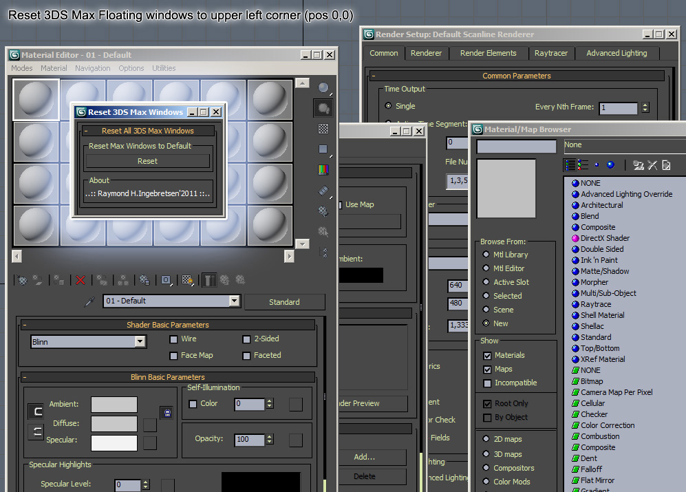 Reset 3DS Max Windows ScriptSpot