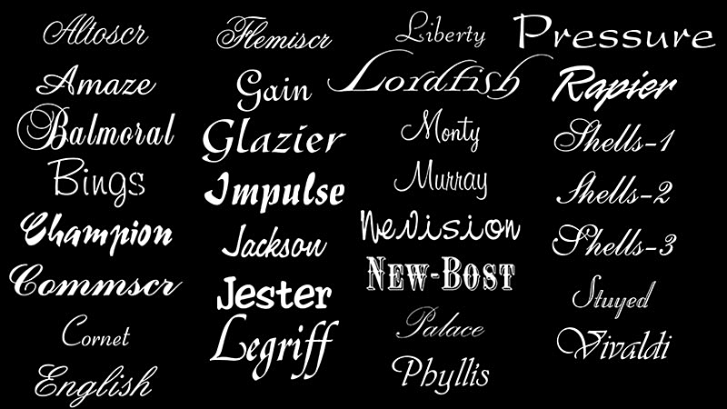 Sign Fonts and Lettering for Signs & Name Plates The
