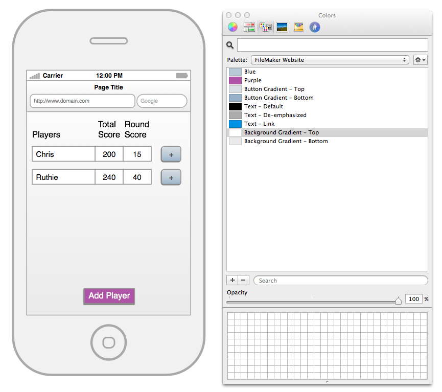 Mac OS X Color Picker with FileMakerPro