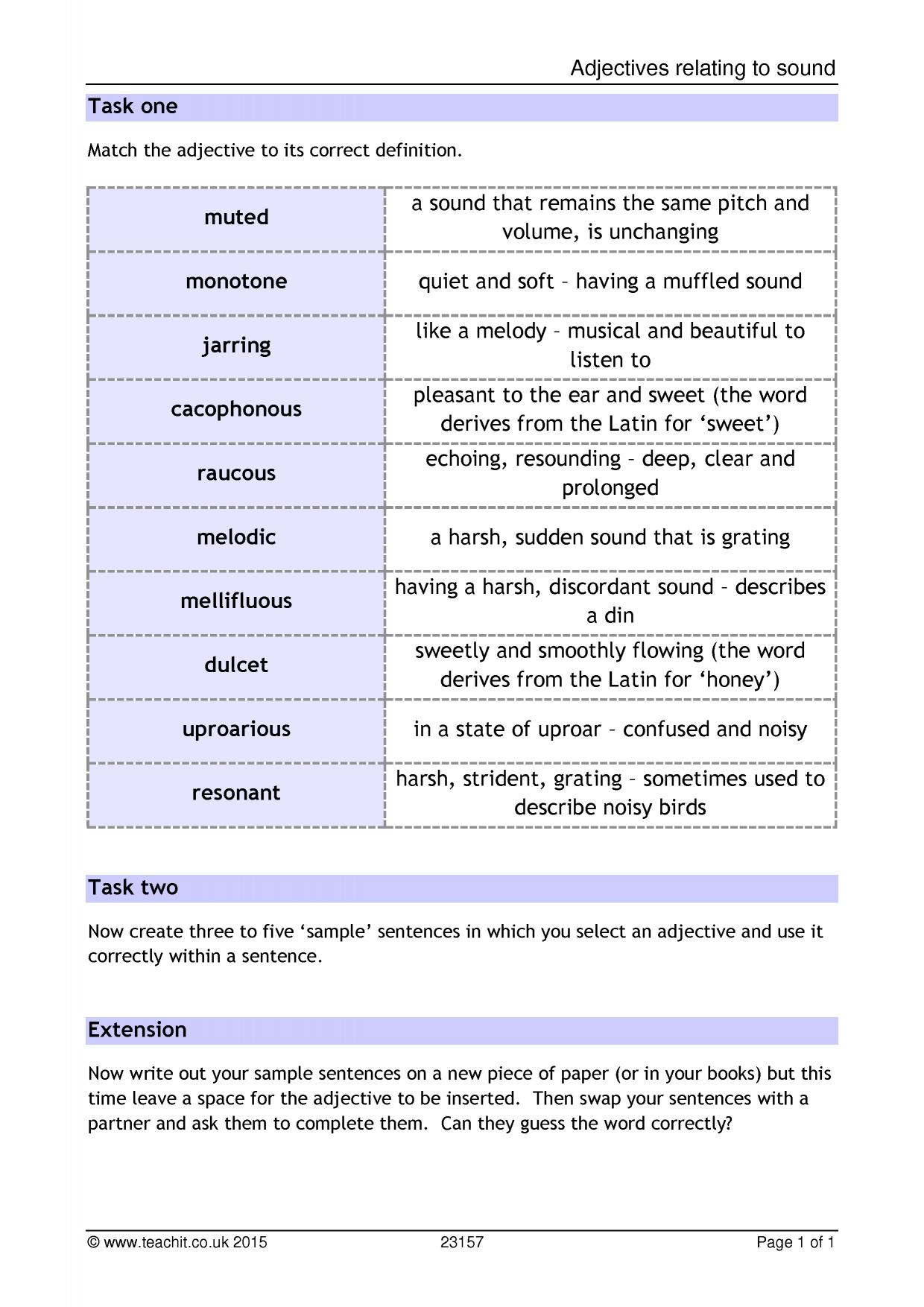 Developing vocabulary KS3 Grammar and vocabulary Key