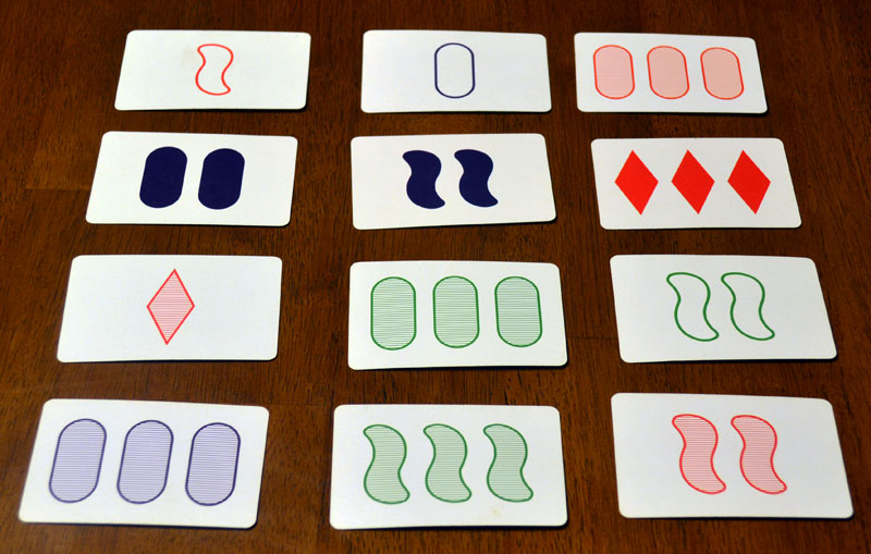 Set card game of quick visual perception The Board
