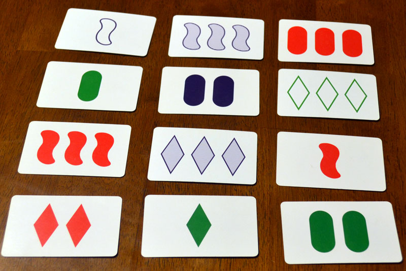Set card game of quick visual perception The Board