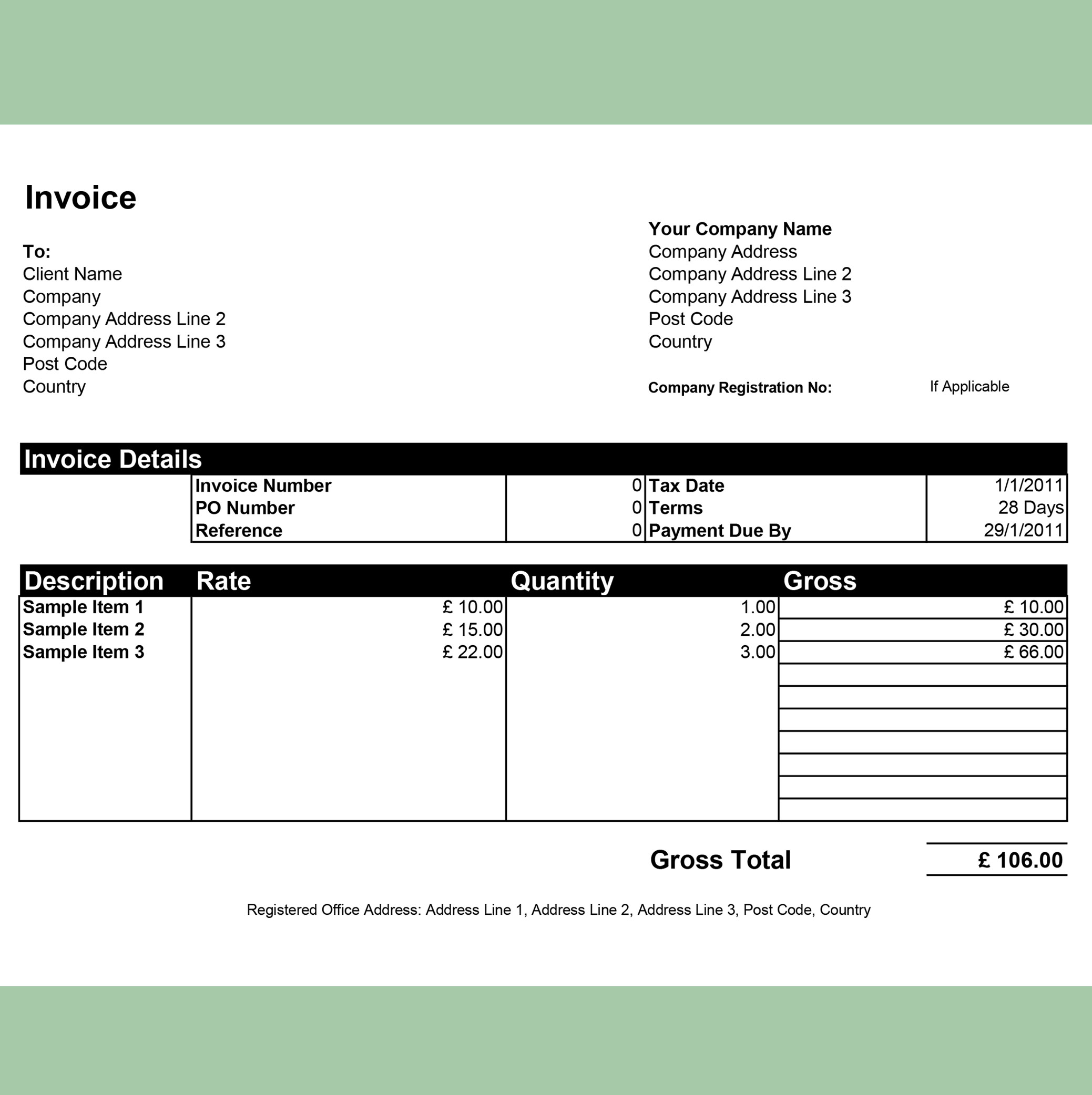 Simple Invoice Templates Excel Cover Design Ideas