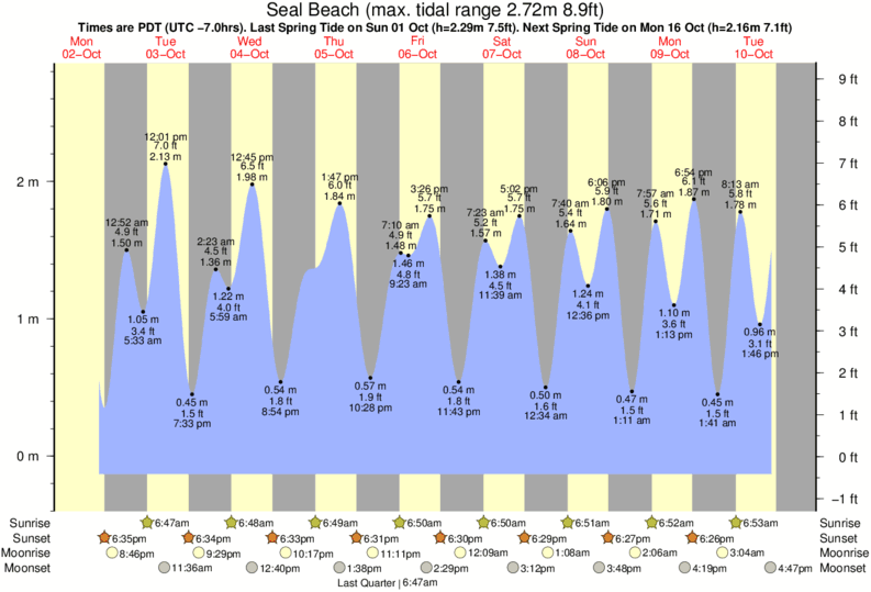 Ocean Beach Tide Chart Educational Chart Resources(08)
