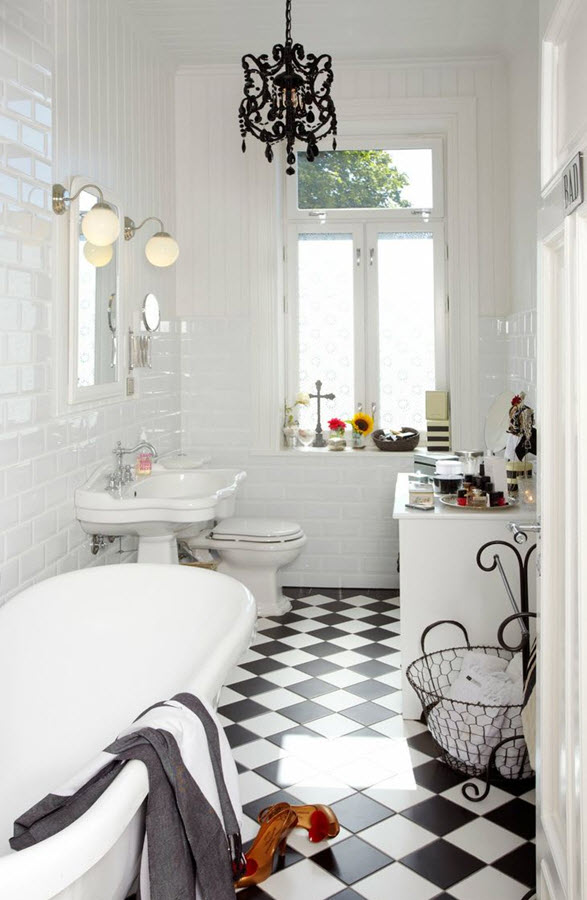 31 black and white checkered bathroom tile ideas and pictures