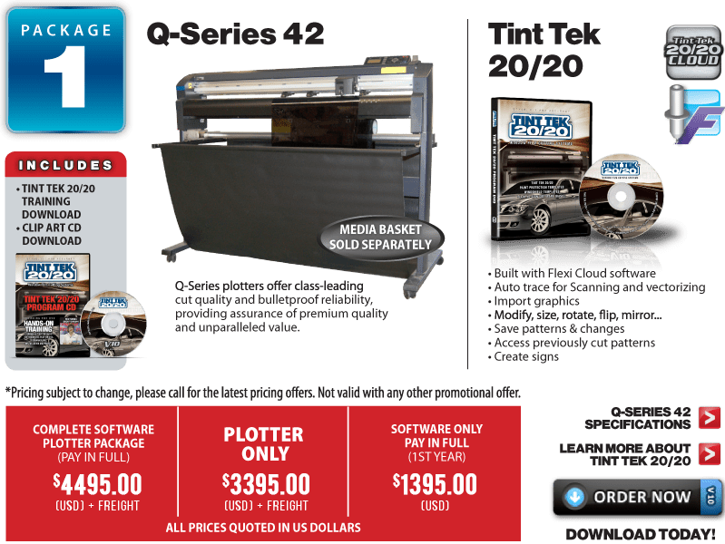 Tint Tek 20/20 Software & Plotter Packages