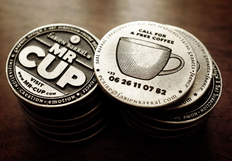FPO MrCup Metal Coin Business Cards