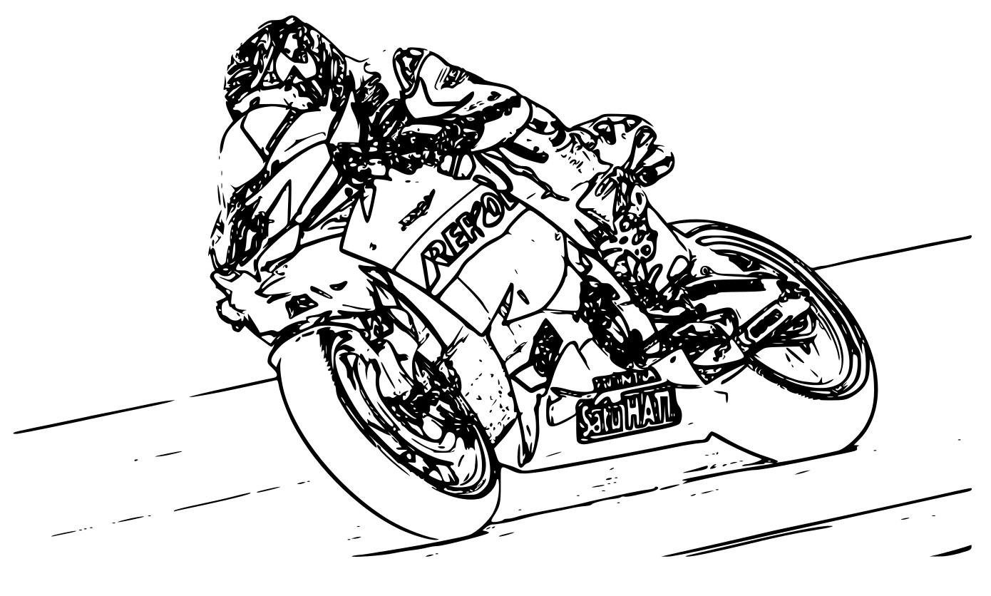 Coloriage moto de course à imprimer et colorier