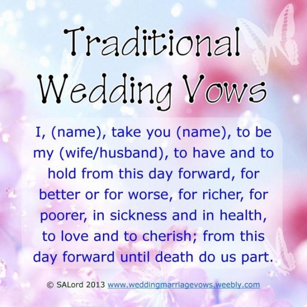 20+ Traditional Wedding Vows Example Ideas You'll Love