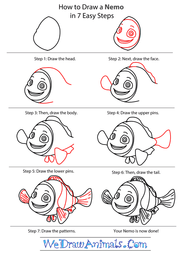 How to Draw Nemo From Finding Nemo
