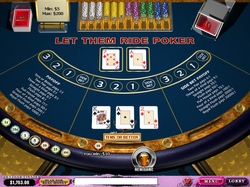 Let It Ride Online Casino Game Rules, Optimal Strategy