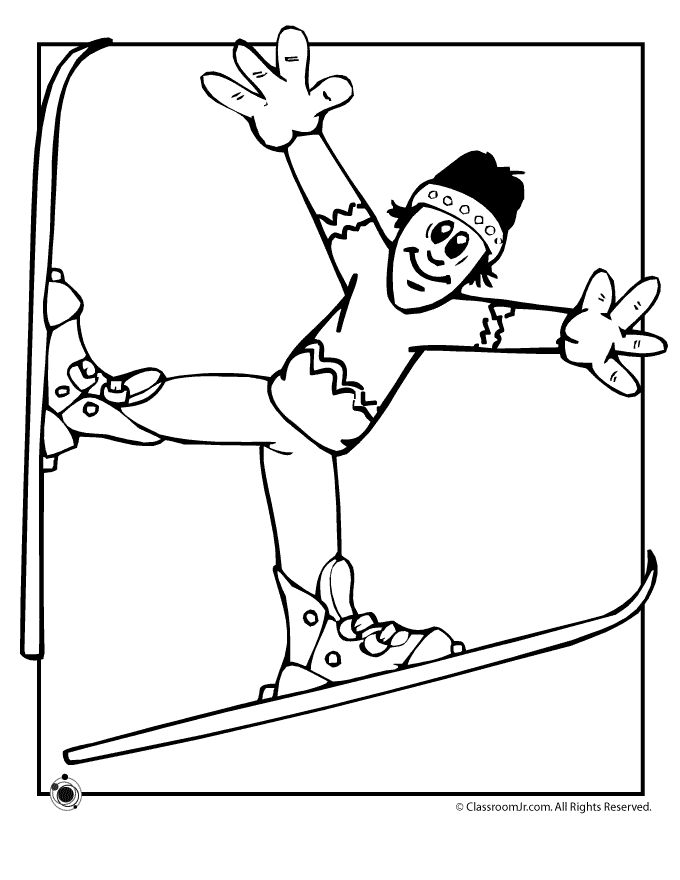 Skiing Coloring Page Woo! Jr. Kids Activities