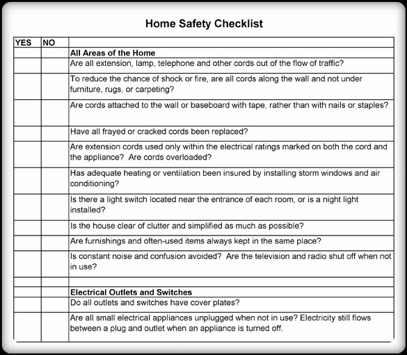 5+ Printable Home Safety Checklist and Worksheets {Word