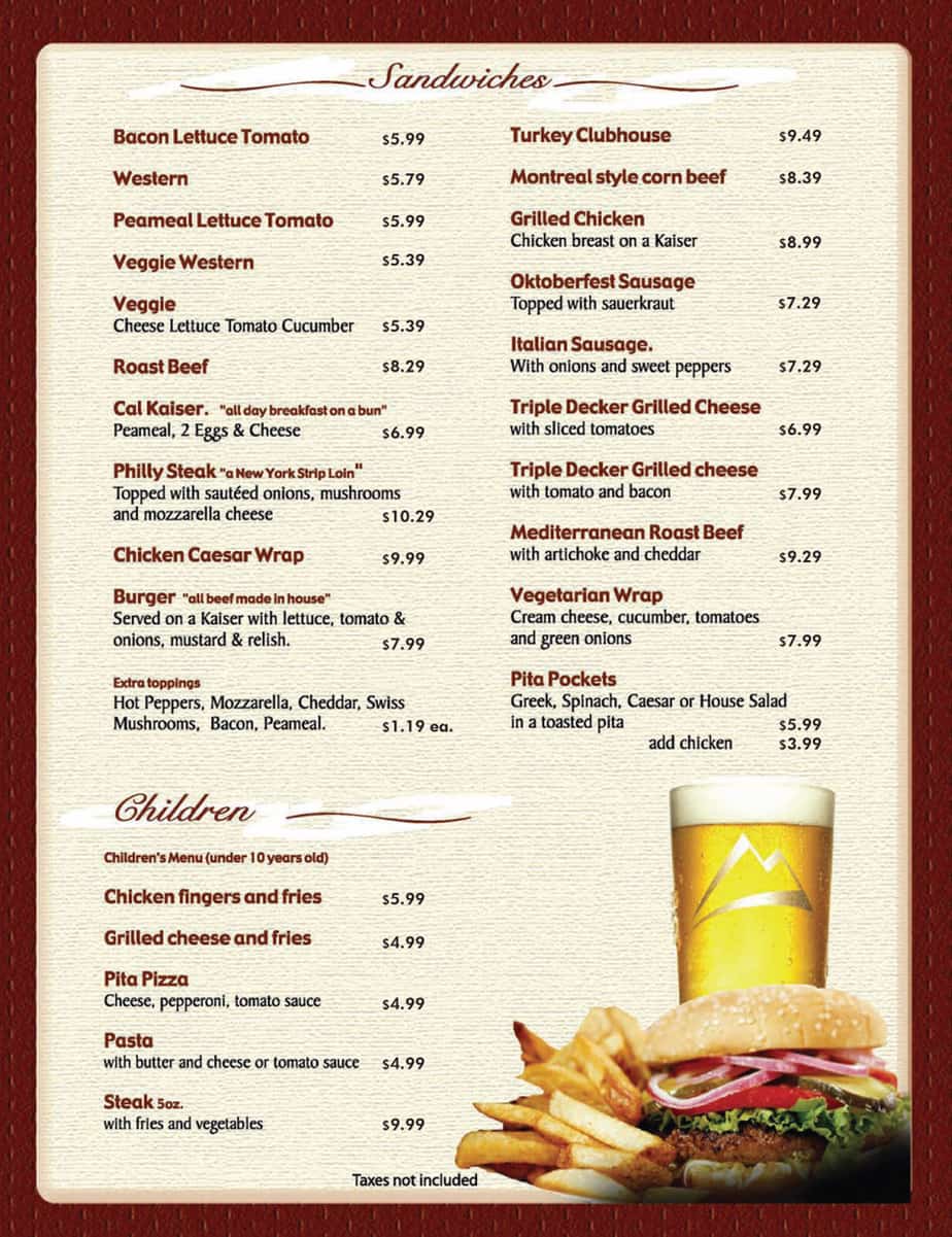 Free printable and customizable bar menu templates