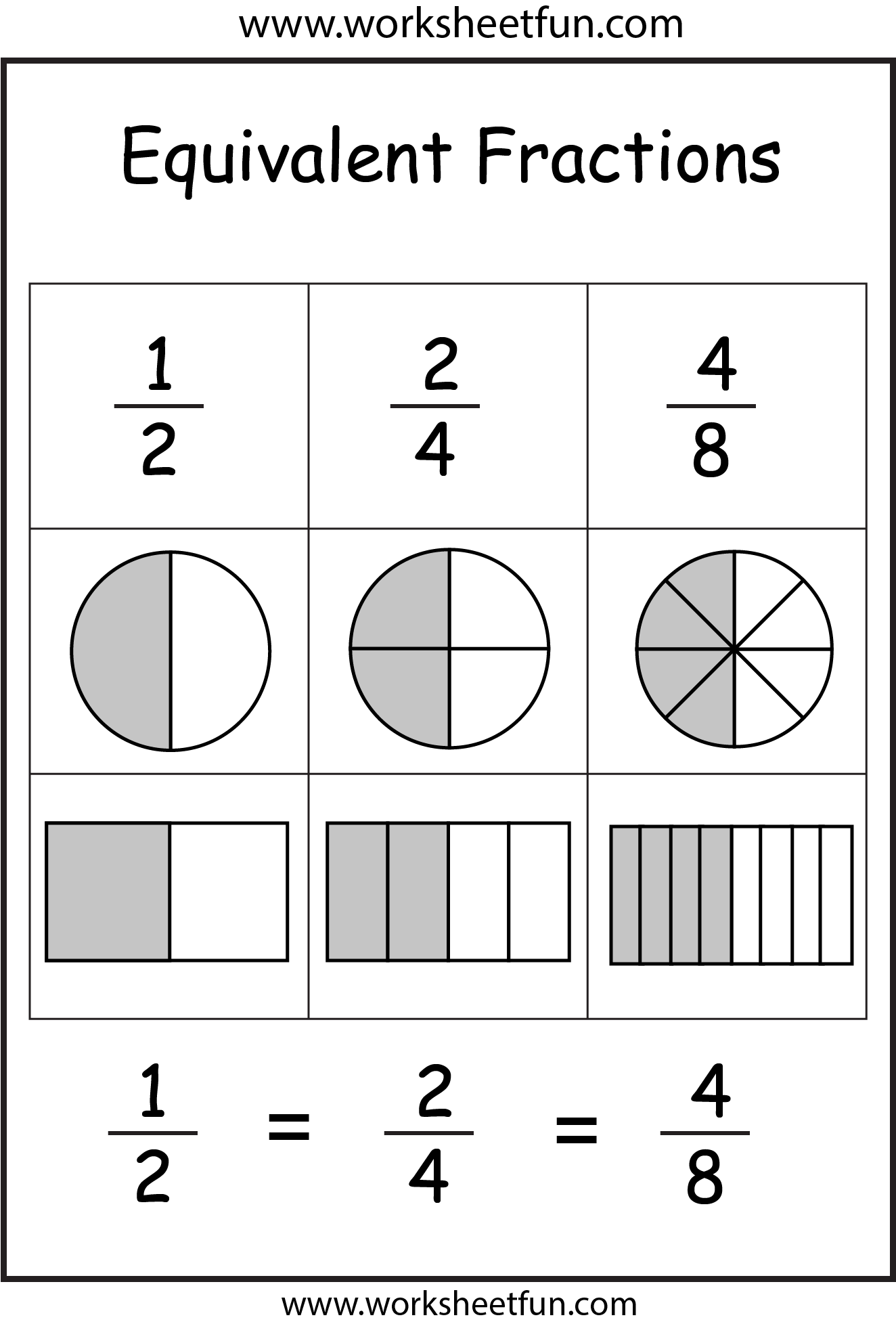 Fractions, Fractions worksheets and Worksheets on Pinterest