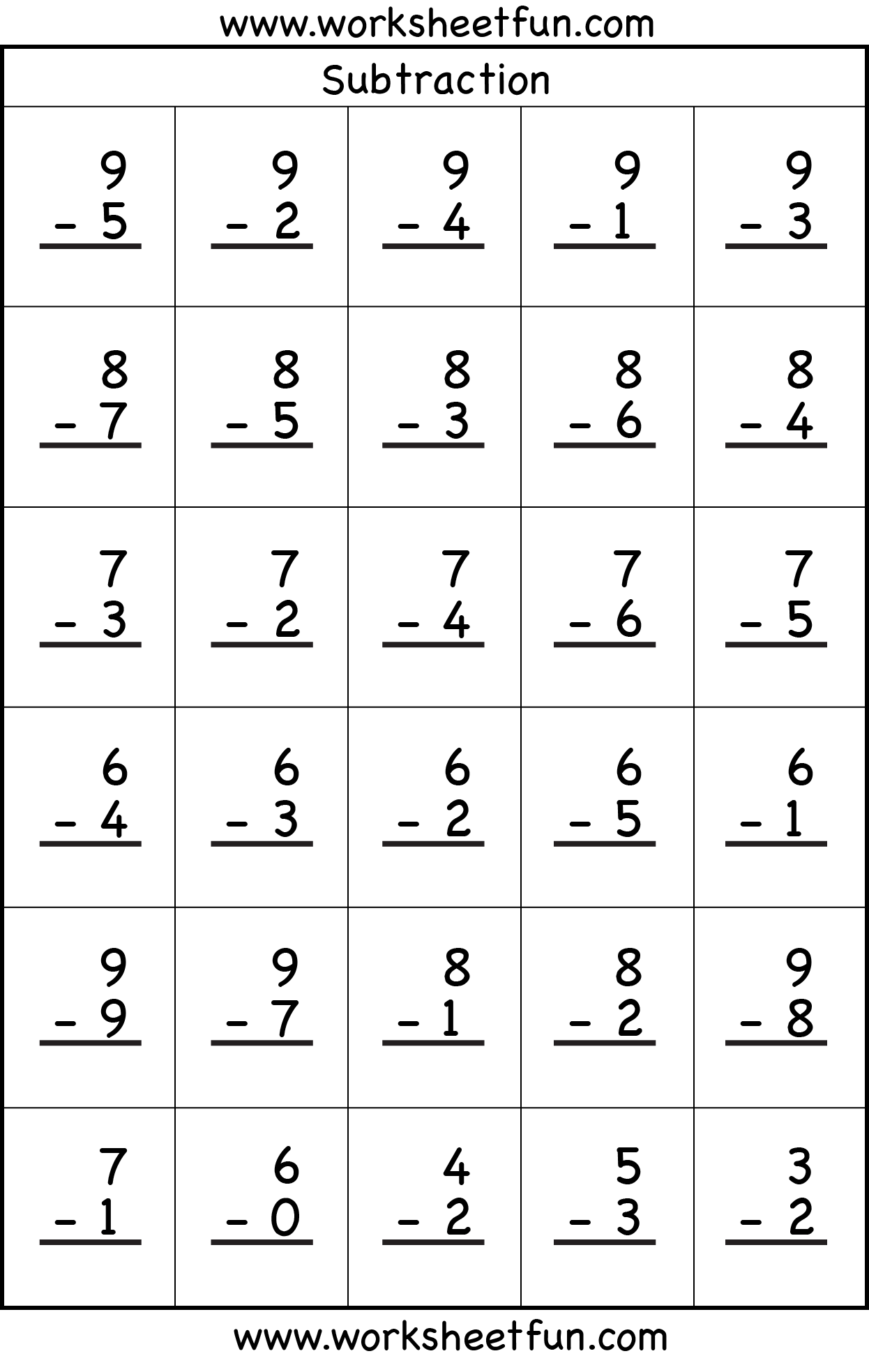 Subtraction 2 Worksheets / FREE Printable Worksheets