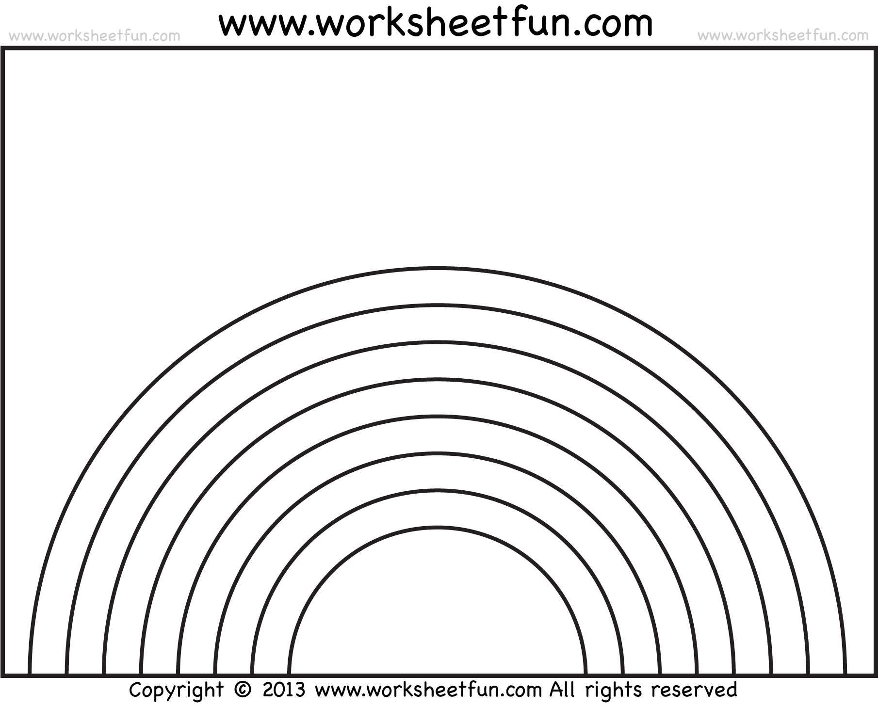 Rainbow Tracing and Coloring 4 Preschool Worksheets