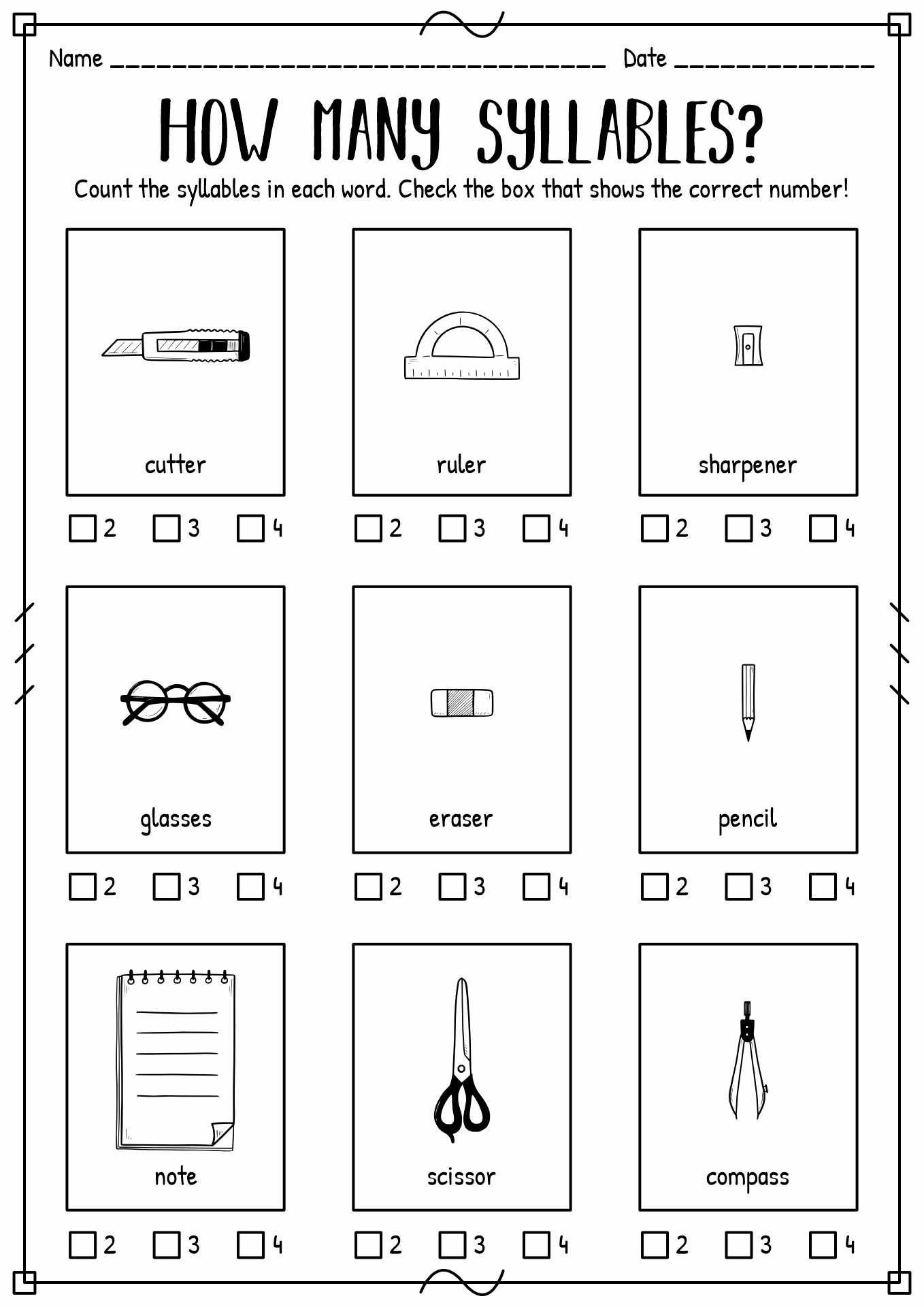 18 Best Images of Print Syllable Worksheets Kindergarten Free