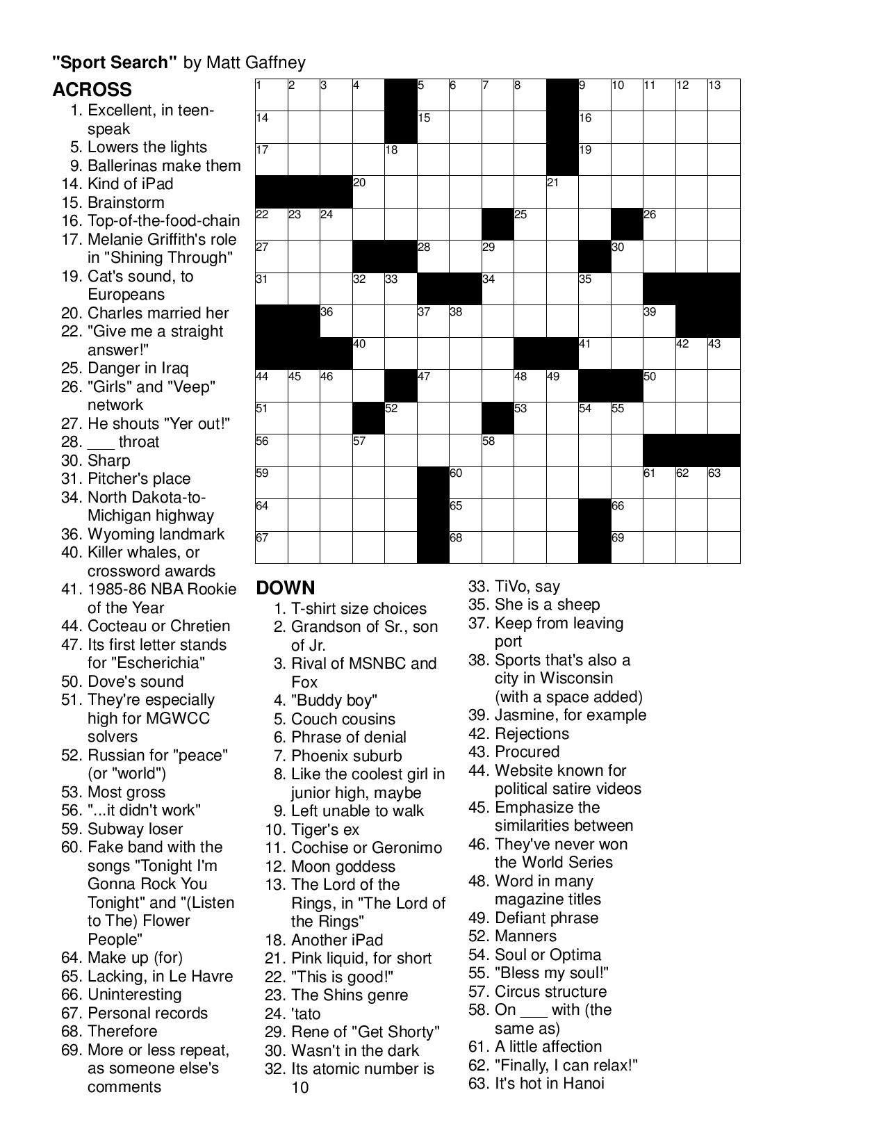 MGWCC 293 — Friday, January 10th, 2014 — “Sport Search