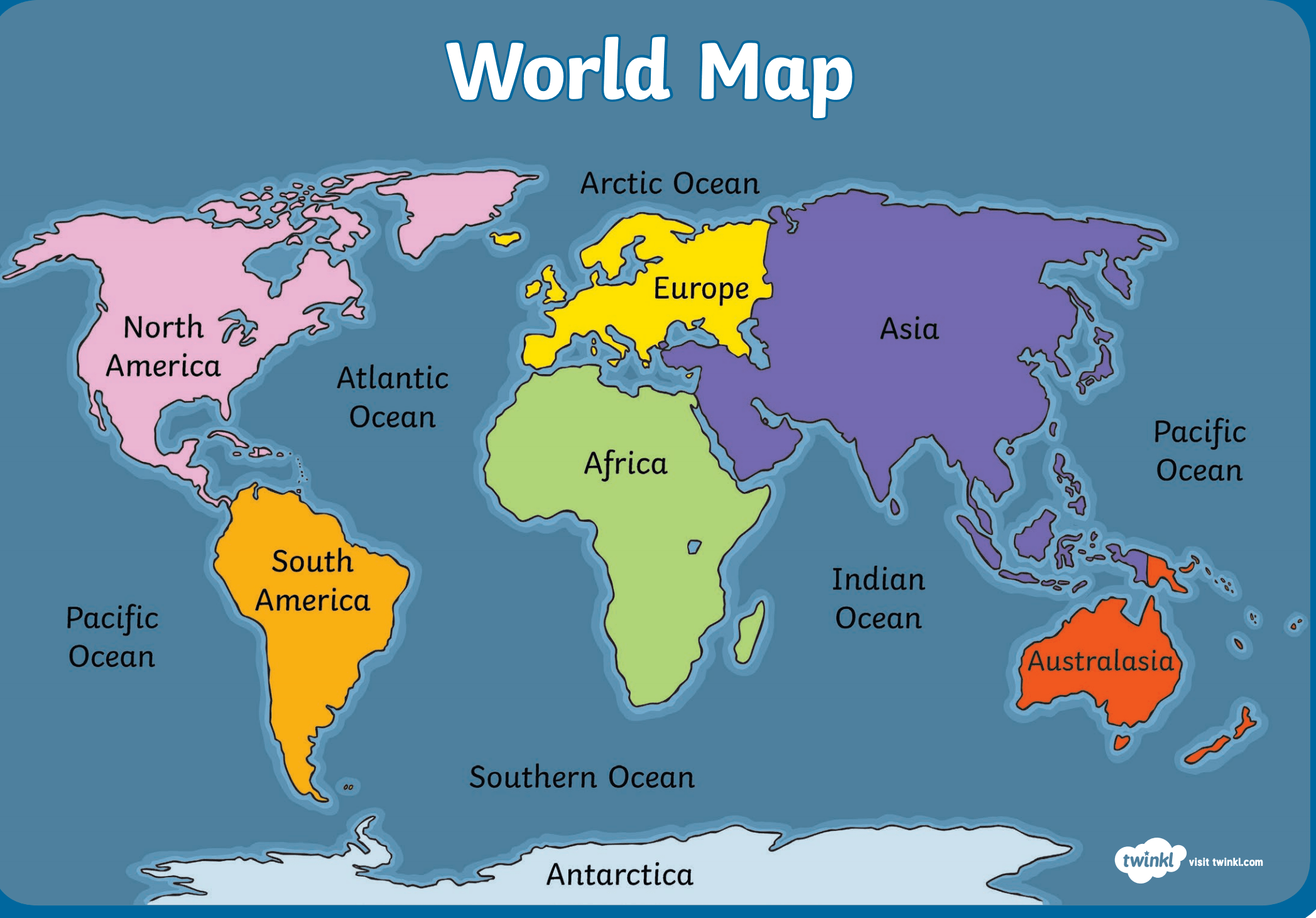 World Map With Seven Continents - ImageForSharing map the world continents
