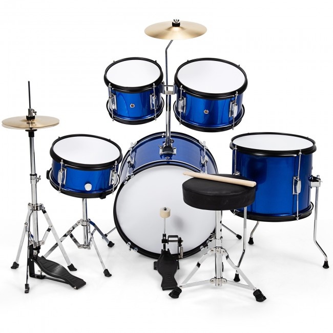 16 Inch 5 Pieces Complete Kids Junior Drum Set Children Beginner Kit