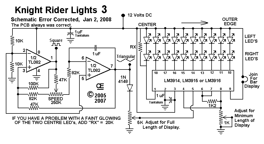 12vdc Knight Rider Circuit Diagram