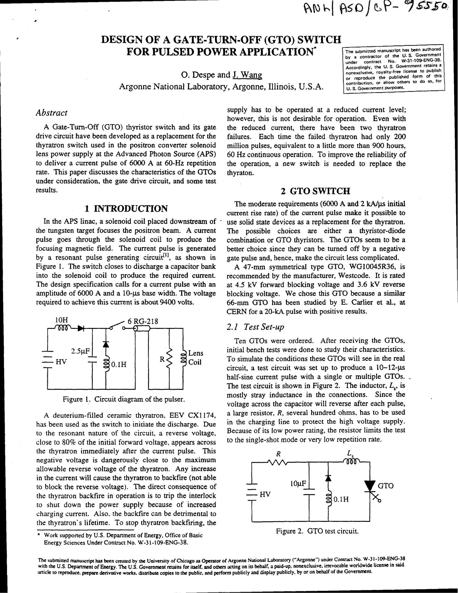 Gto Thyristor Gate Drive Circuit - Circuit Diagram