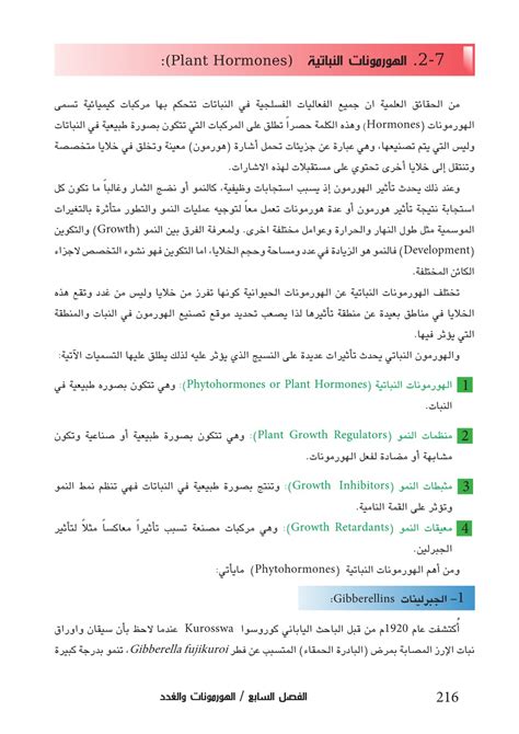  الهرمونات النباتية وردود أفعالها  علم الأحياء - مسابقة