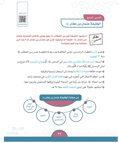  حسم موضوع الخلافة التي تولىها عثمان بن عفان بعد وفاة الخليفة عمر بن الخطاب سنة.  محلول