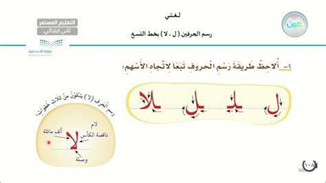  عندما تكتب (لـ، لا) بخط النسخ، فلا يوجد جزء منه مكتوب تحت السطر.  - عقل ذكي