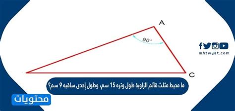 ما محيط مثلث قائم الزاوية بطول 10 سم وضلع 9 سم؟ - افضل جواب ما محيط مثلث قائم الزاوية بطول 10 سم وضلع 9 سم؟ - افضل جواب