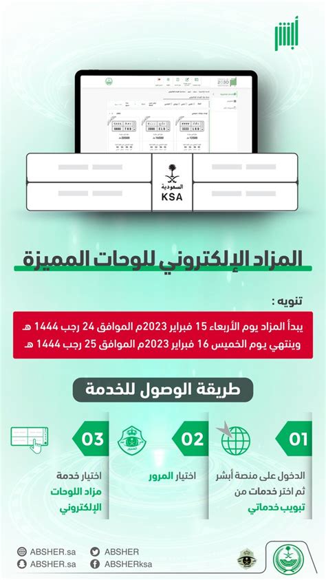 أبشر on Twitter بدأ #مزاد_اللوحات_الإلكتروني⁩ عبر منصة ...