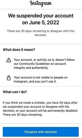 استعادة حساب Instagram معطل - من فضلك