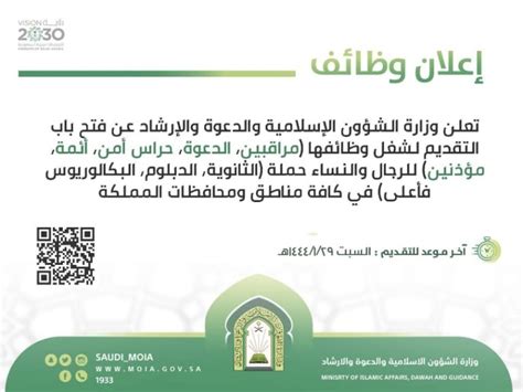 استعلام عن وظيفة مراقب مسجد - المنها
